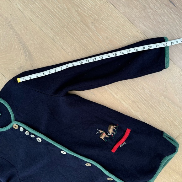 Geiger Austria Wiesn Oktoberfest Jacket Alpine Boiled Wool Cardigan Sweater Coat - Picture 14 of 16